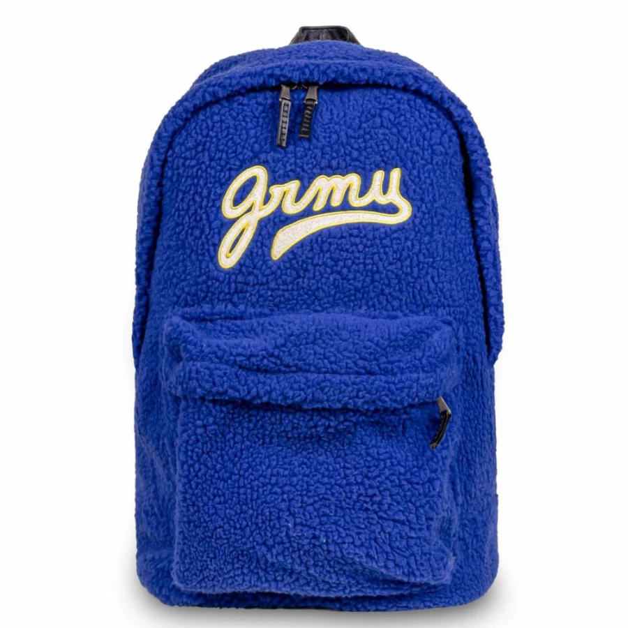 Grimey Hive Blue Sherpa Backpack - Insulated Winter Rucksack for Men & Women