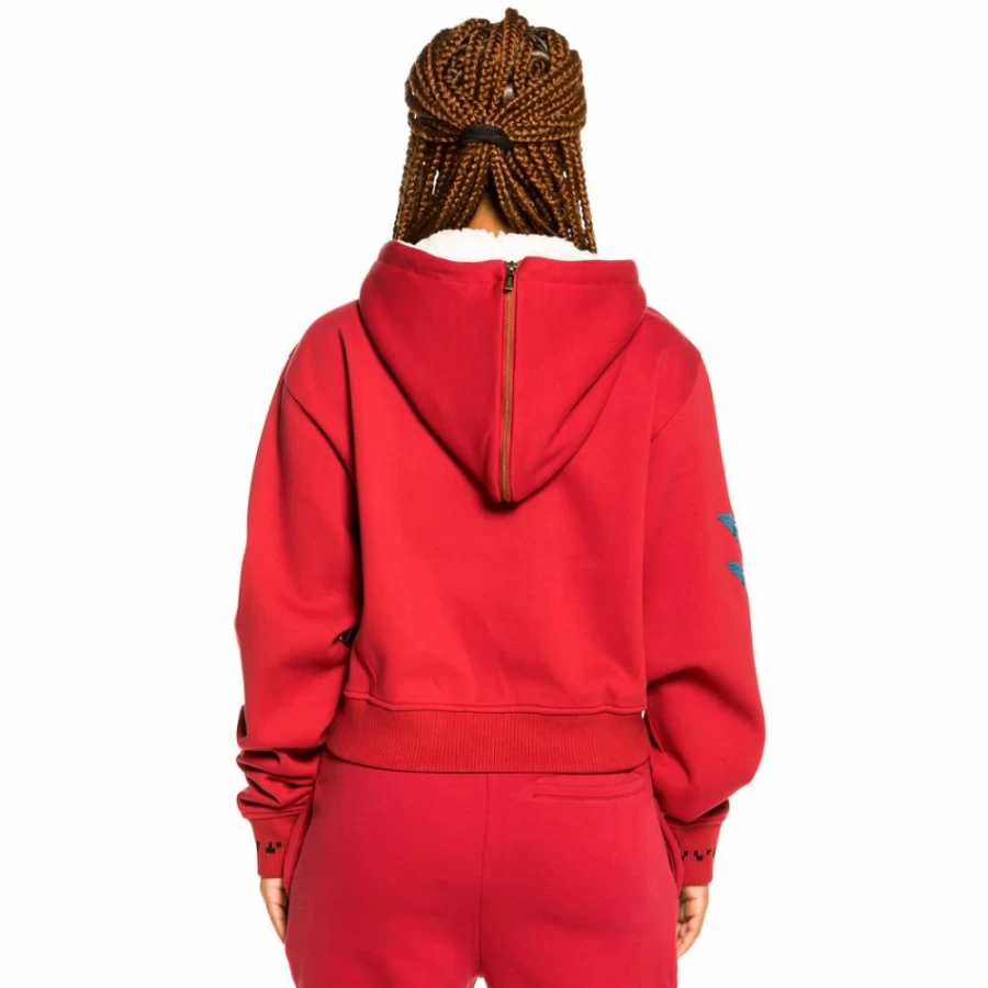 Grimey "Singgang Junction" Red Zipper Hoodie for Women - Fall 2021 Collection