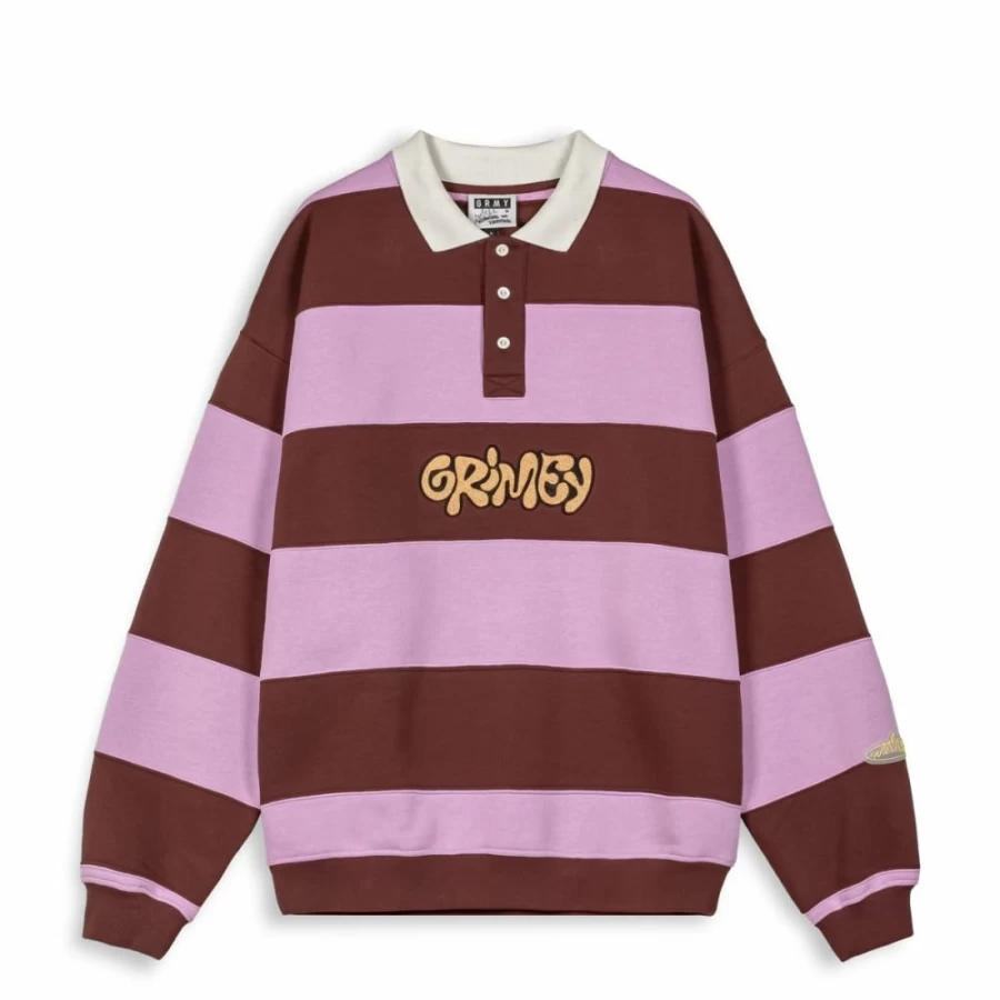 Grimey Bloodsucker Stripes Polo Sweatshirt - Brown - Spring Summer 2024 Collection