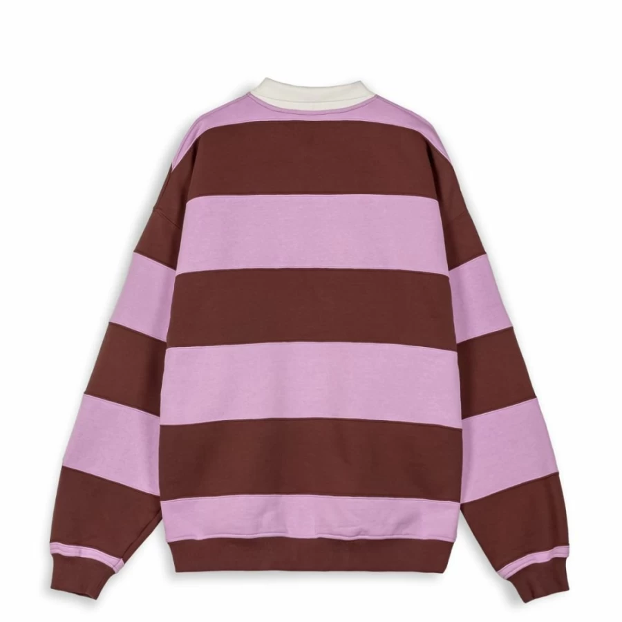 Grimey Bloodsucker Stripes Polo Sweatshirt - Brown - Spring Summer 2024 Collection