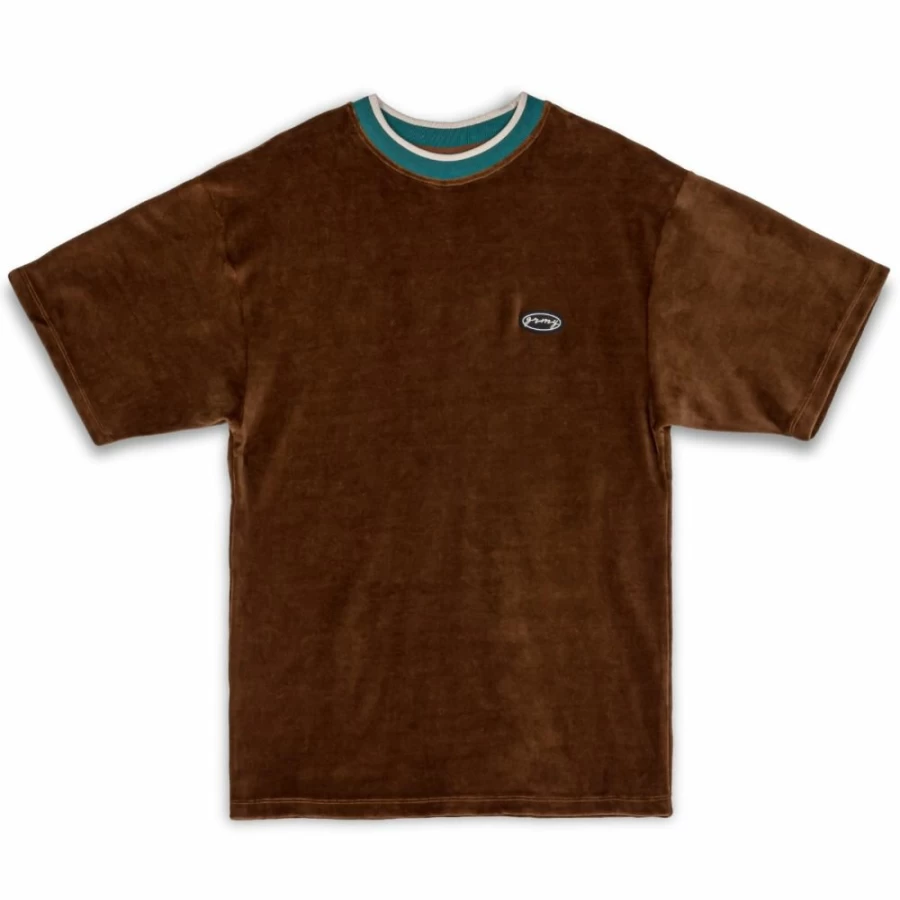 Grimey "Iam" Velvet Camiseta Brown - Soft Fall T-Shirt for Women 2022 Collection