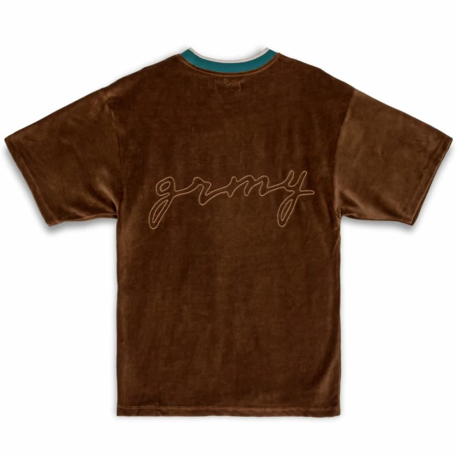 Grimey "Iam" Velvet Camiseta Brown - Soft Fall T-Shirt for Women 2022 Collection