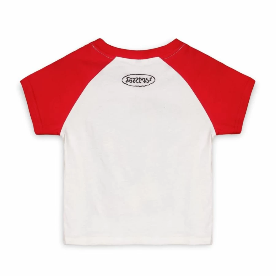 Grimey Red Fitted Raglan Top for Women - Ufollow Girl Collection Spring 2023
