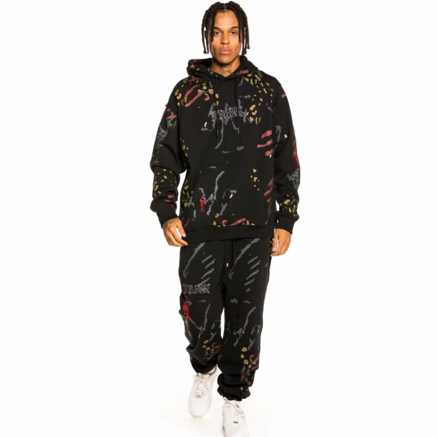 Grimey Jazz Thing All Over Print Sweatpants - Black Casual Joggers for Men & Women - Fall 2021 Collection