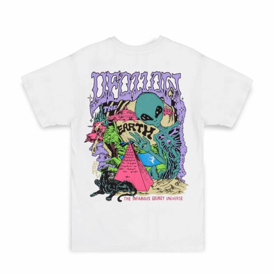 Grimey Ufollow White T-Shirt - Spring 2023 Collection - Casual Cotton Tee