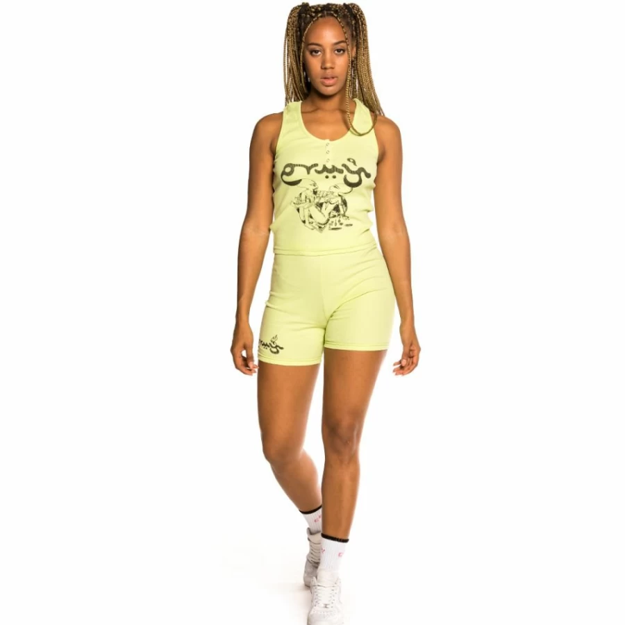 Grimey "Hope Unseen" Green Short Leggings and Top Set - Spring 2021 Collection