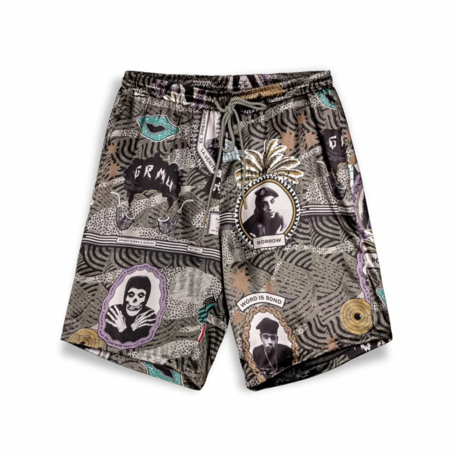 Grimey Supastar Satin Short Pants for Men - Green SS24 Fashion Trendy Streetwear