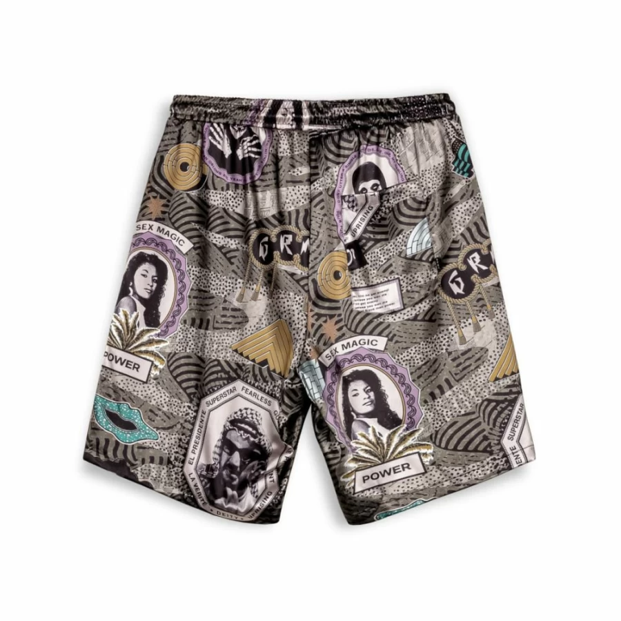 Grimey Supastar Satin Short Pants for Men - Green SS24 Fashion Trendy Streetwear