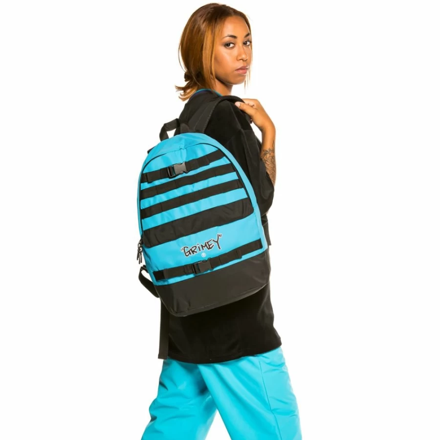 Grimey Blue Gem Cutting Backpack - Stylish Durable Design for Travel & Outdoor Fall 2021 Collection