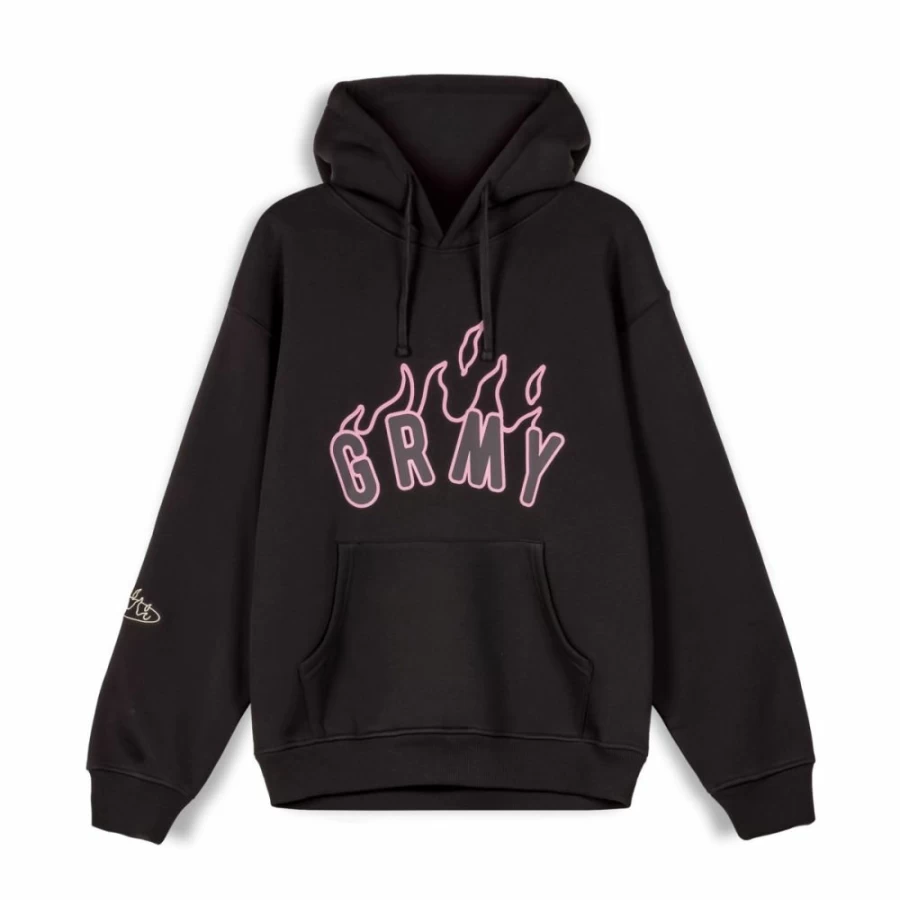 Grimey Vintage Melted Stone Hoodie - Black Hooded Sweatshirt for Men & Women - FW23 Collection