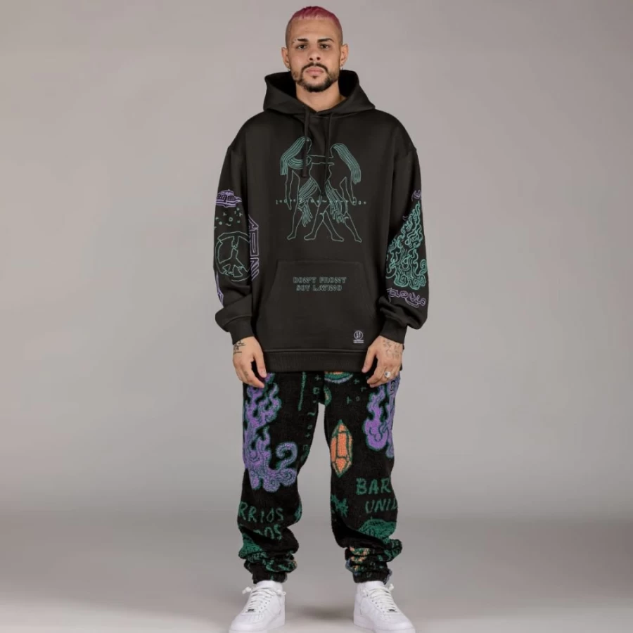 Grimey Lost Boys Black Hoodie and Sherpa Pant Set - Winter 2022 Collection