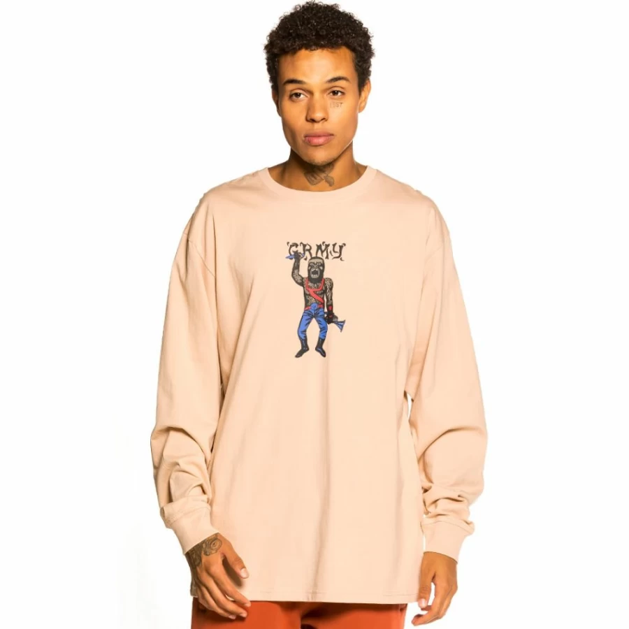 Grimey Jazz Thing Long Sleeve T-Shirt - Cream Color - Fall 2021 Collection