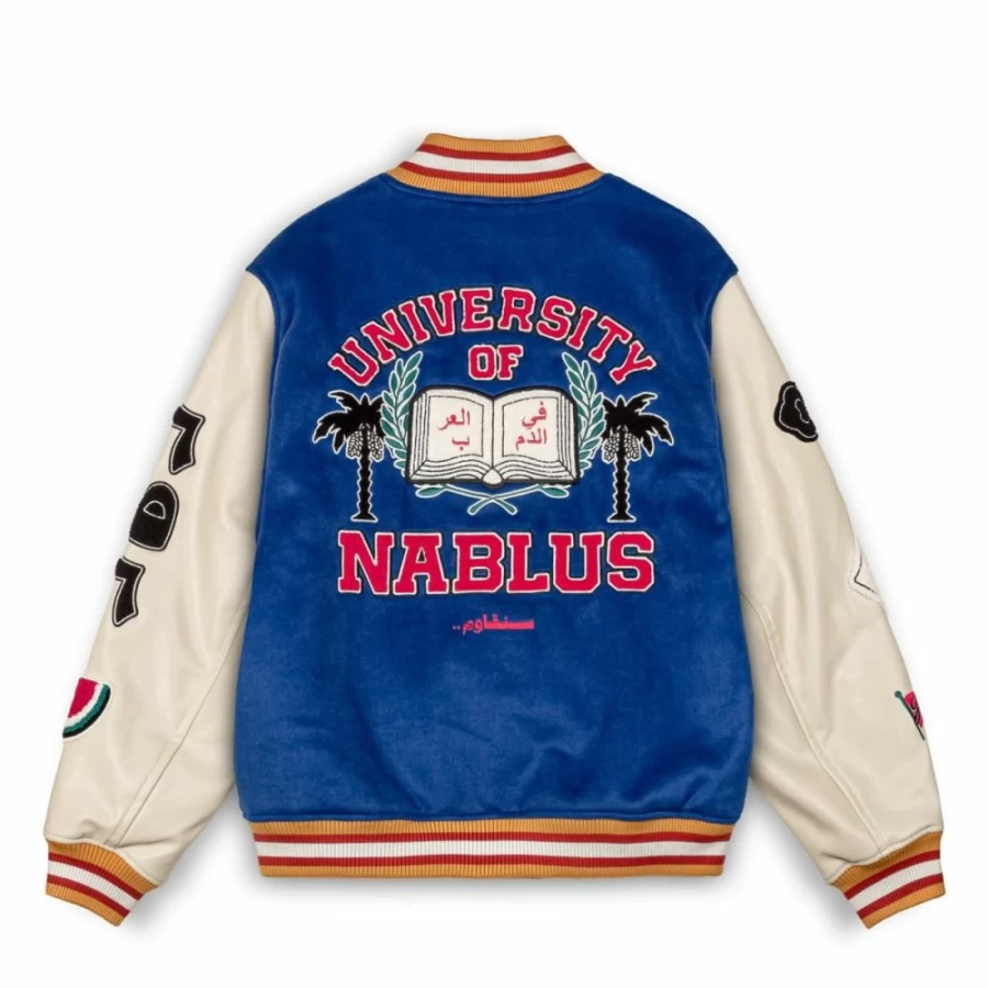 Grimey Nablus Blue Baseball Jacket for Men - FW23 Casual Streetwear Coat
