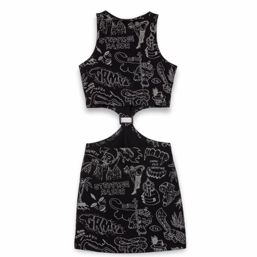Grimey Black Tough Girl Dress - Durable Spring Collection 2023