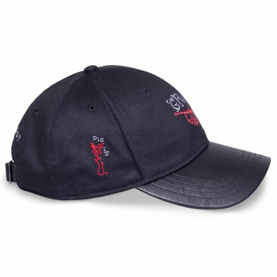 Grimey Jazz-Inspired Curved Visor Cap - Black Hip Hop Hat for Men & Women - Fall 2021 Collection