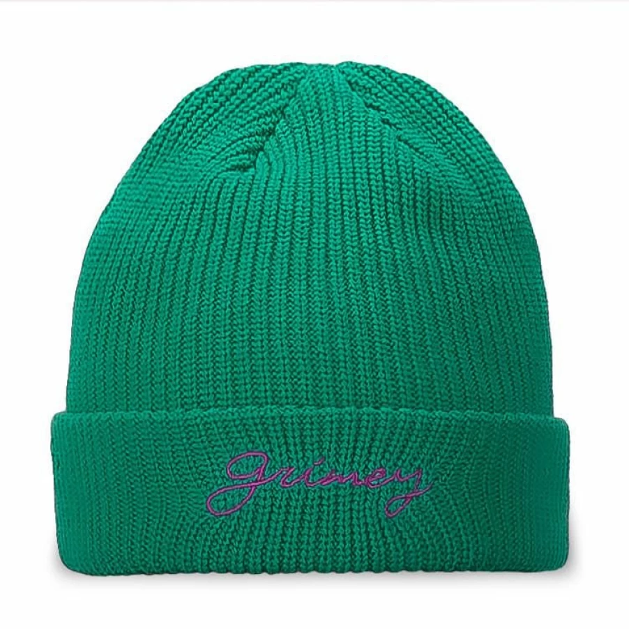 Grimey "Dust Storm" Beanie for Men & Women - Green Knit Winter Hat for Fall & Winter 2024