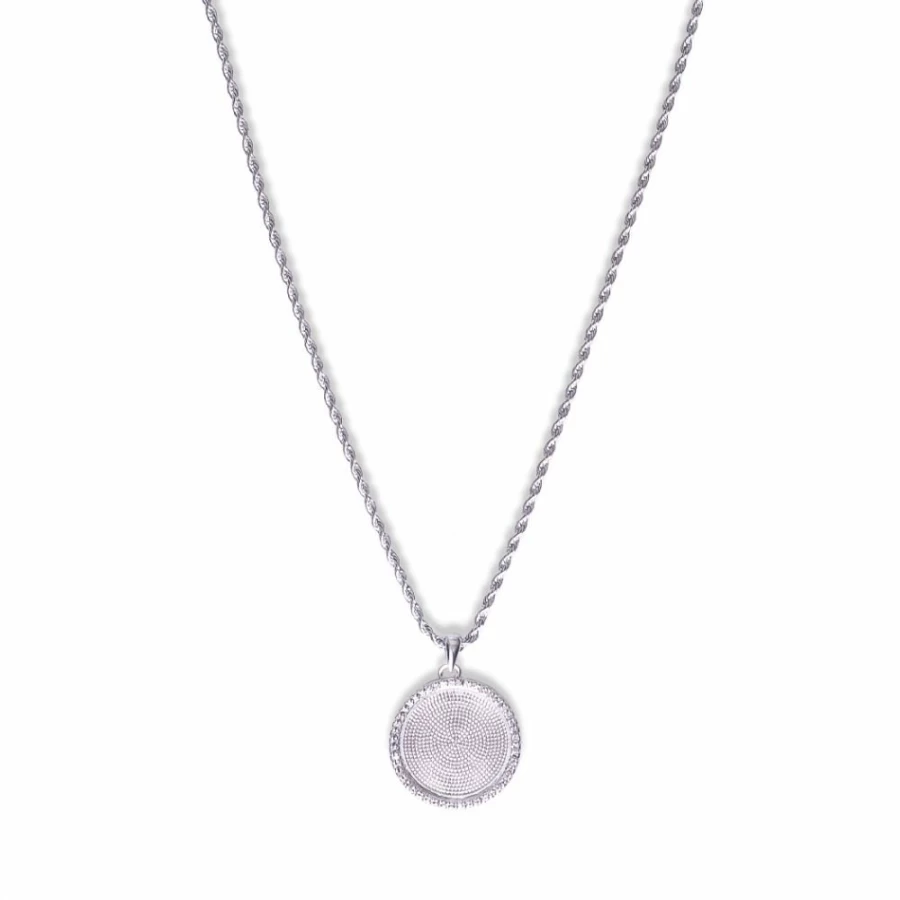 Grimey Silver Box Logo Pendant Necklace - Hip Hop Jewelry for Men & Women