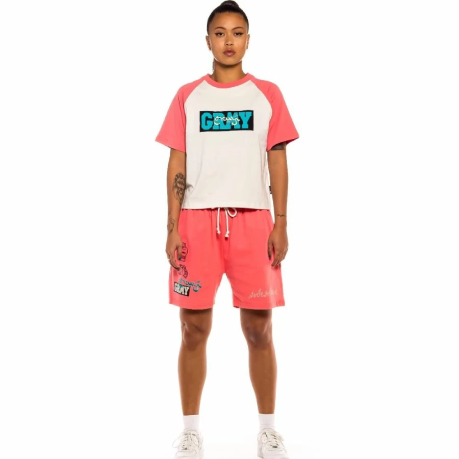 Grimey "Day Dreamer" Red Raglan Tee - Women's Short Sleeve T-Shirt for Spring 2022