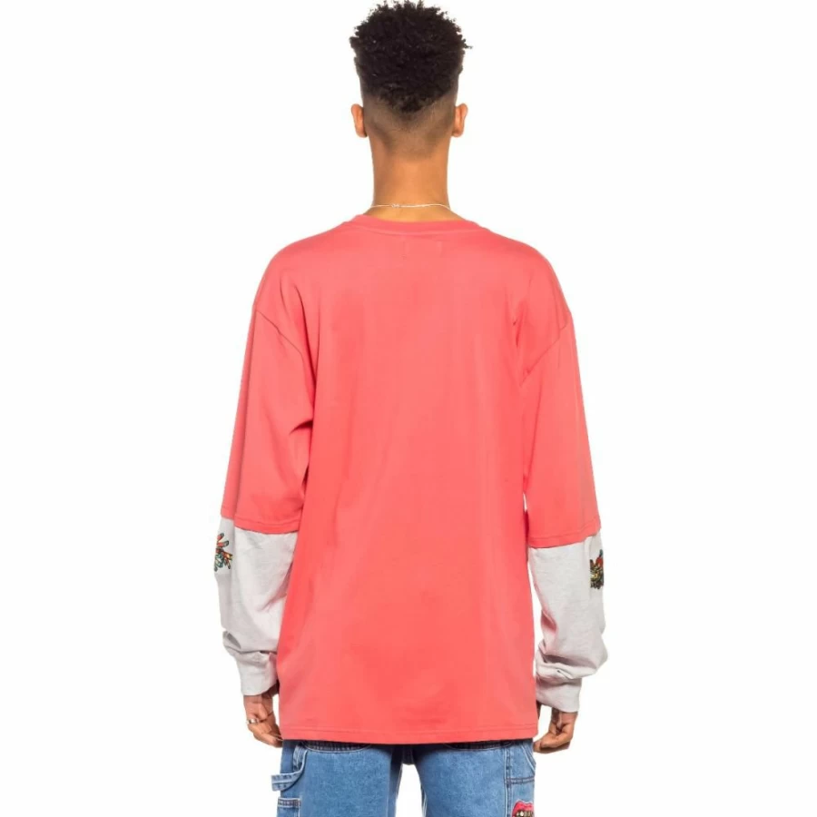 Grimey Nine Winds Long Sleeve Tshirt - Coral Color, Spring 2022 Collection