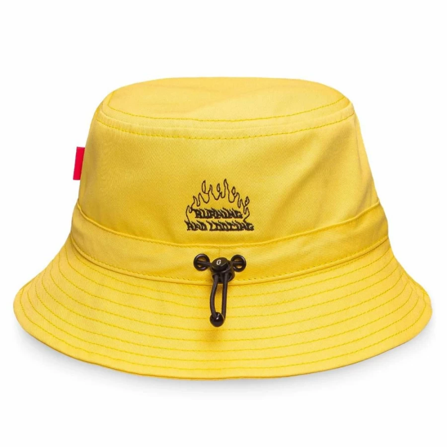 Grimey "Trespass" Bucket Hat - Yellow - Summer 2022 Collection - Unisex Adjustable Outdoor Sun Hat