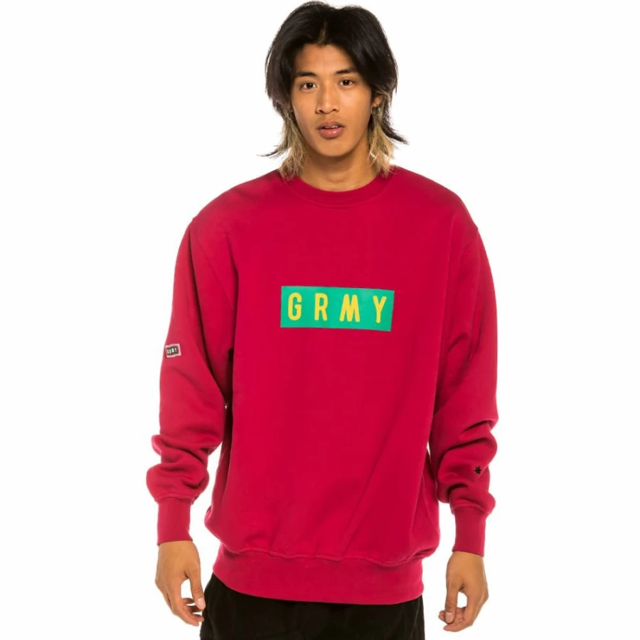 Grimey Les Memories Red Crewneck Sweatshirt - Winter 2021 Collection