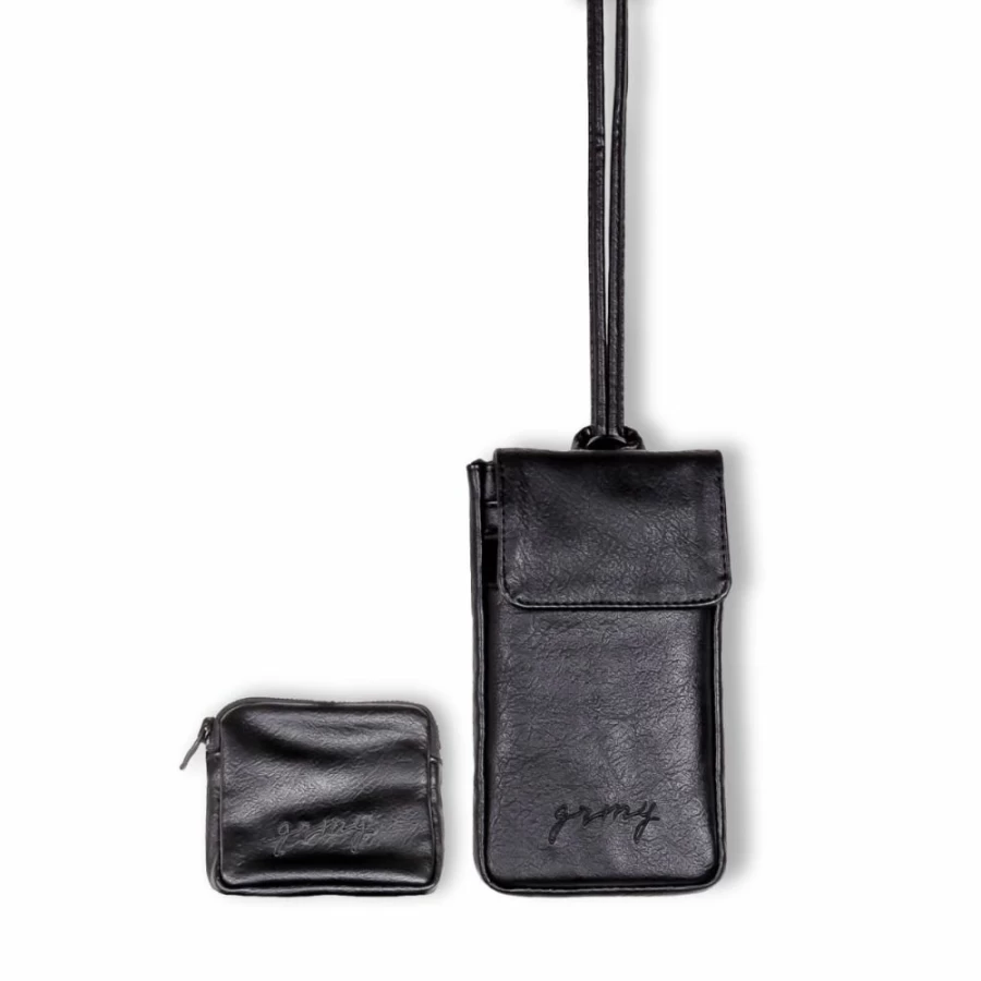 Grimey "I Am" PU Leather Crossbody Purse and Travel Pouch for Women - Stylish Black Handbag Fall Collection 2022