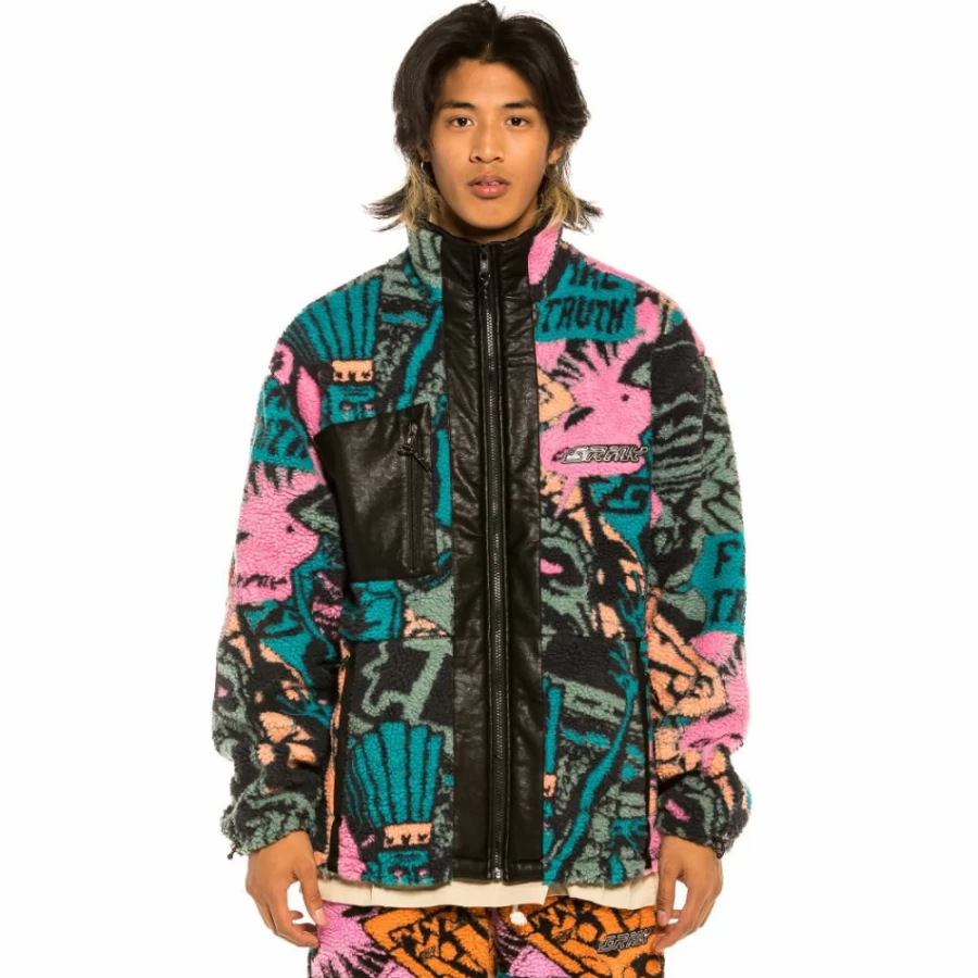 Grimey "Space Lady" Blue Sherpa Jacket for Women - Winter 2021 Cozy Fleece Outerwear