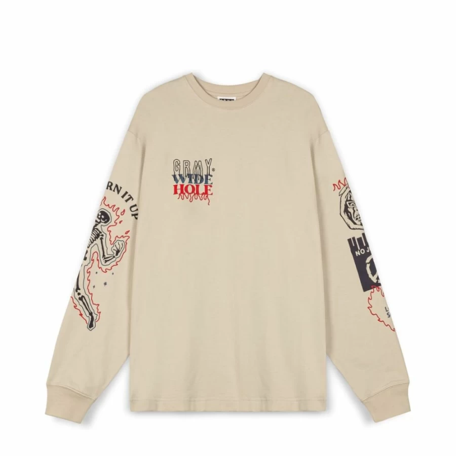 Grimey Back At You Long Sleeve T-Shirt - Cream - Fall Winter 2023 Collection