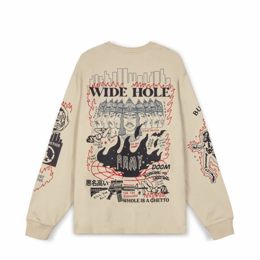 Grimey Back At You Long Sleeve T-Shirt - Cream - Fall Winter 2023 Collection