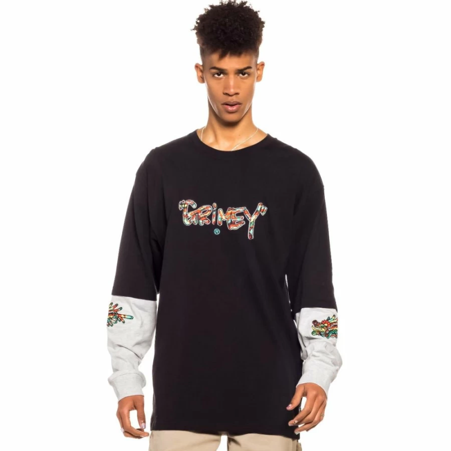 Grimey Nine Winds Long Sleeve T-Shirt for Men - Black Casual Shirt - Spring 2022 Collection