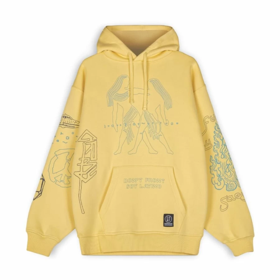 Grimey Lost Boys Hoodie Sweatshirt - Yellow Pullover for Men & Women | Winter 2022 Collection