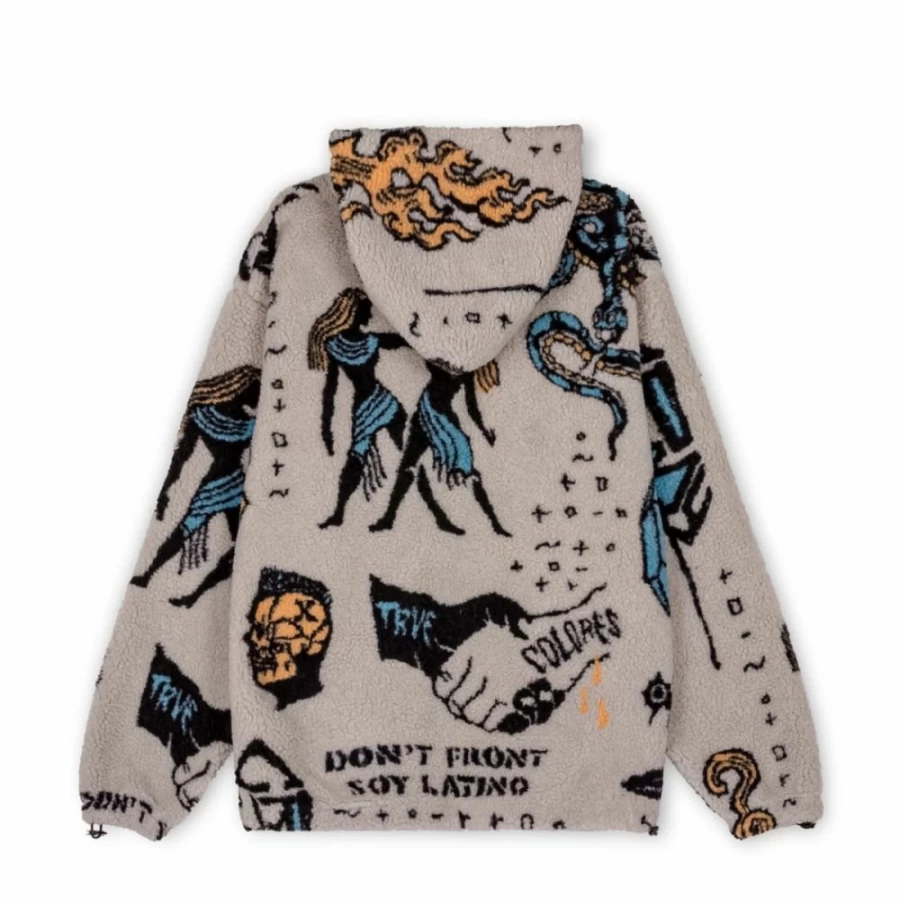 Grimey Lost Boys Sherpa Hoodie - Cream - Winter 2022 - Cozy Fleece Sweatshirt for Men & Women