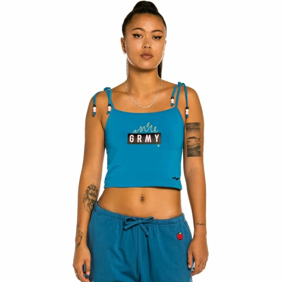 Grimey "Trespass" Blue Women's T-Shirt - Summer 2022 Fashion Top