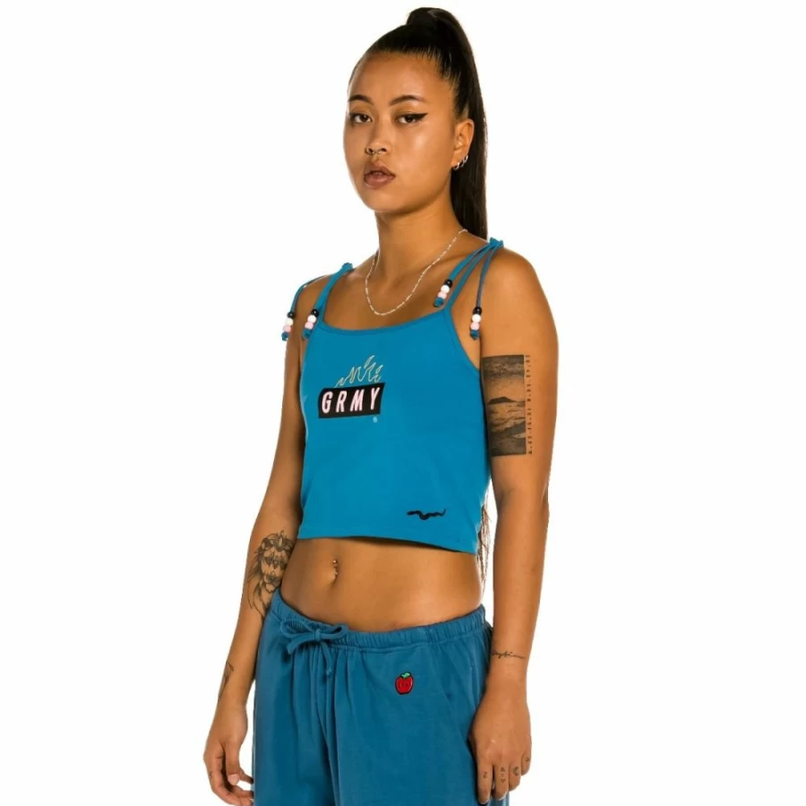 Grimey "Trespass" Blue Women's T-Shirt - Summer 2022 Fashion Top