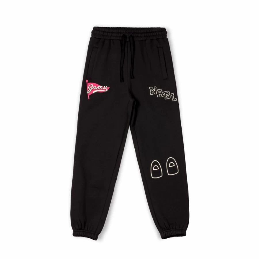 Grimey Nablus Sweatpants for Men - Black Casual Joggers with Comfort Fit - FW23 Collection