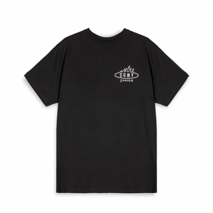 Grimey Burn In Flames The Anvil Black T-Shirt - SS24 Collection - Men's Graphic Tee