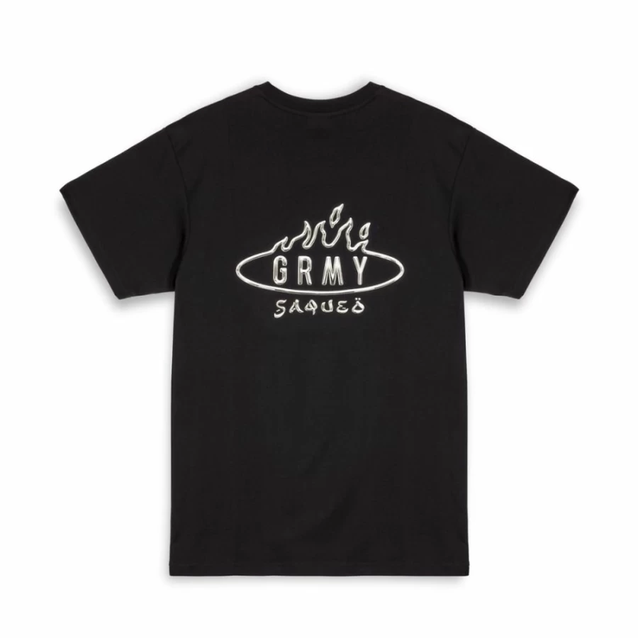 Grimey Burn In Flames The Anvil Black T-Shirt - SS24 Collection - Men's Graphic Tee