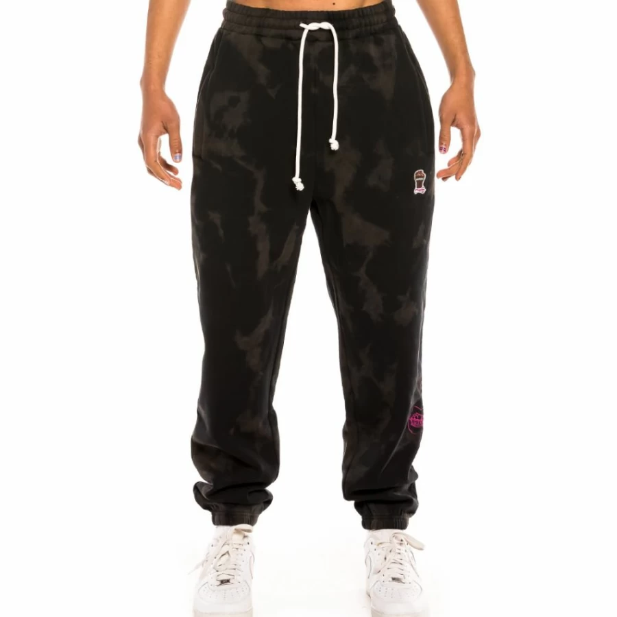 Grimey "Day Dreamer" Bleached Black Distressed Denim Pants - Spring 2022 Collection