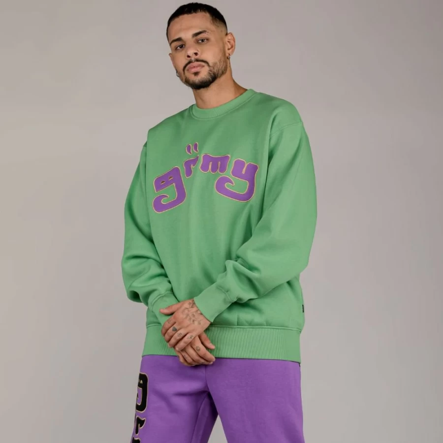 Grimey Lust Mantra Purple and Green Pack Pant & Sweatshirt Set - Fall 2022 Collection