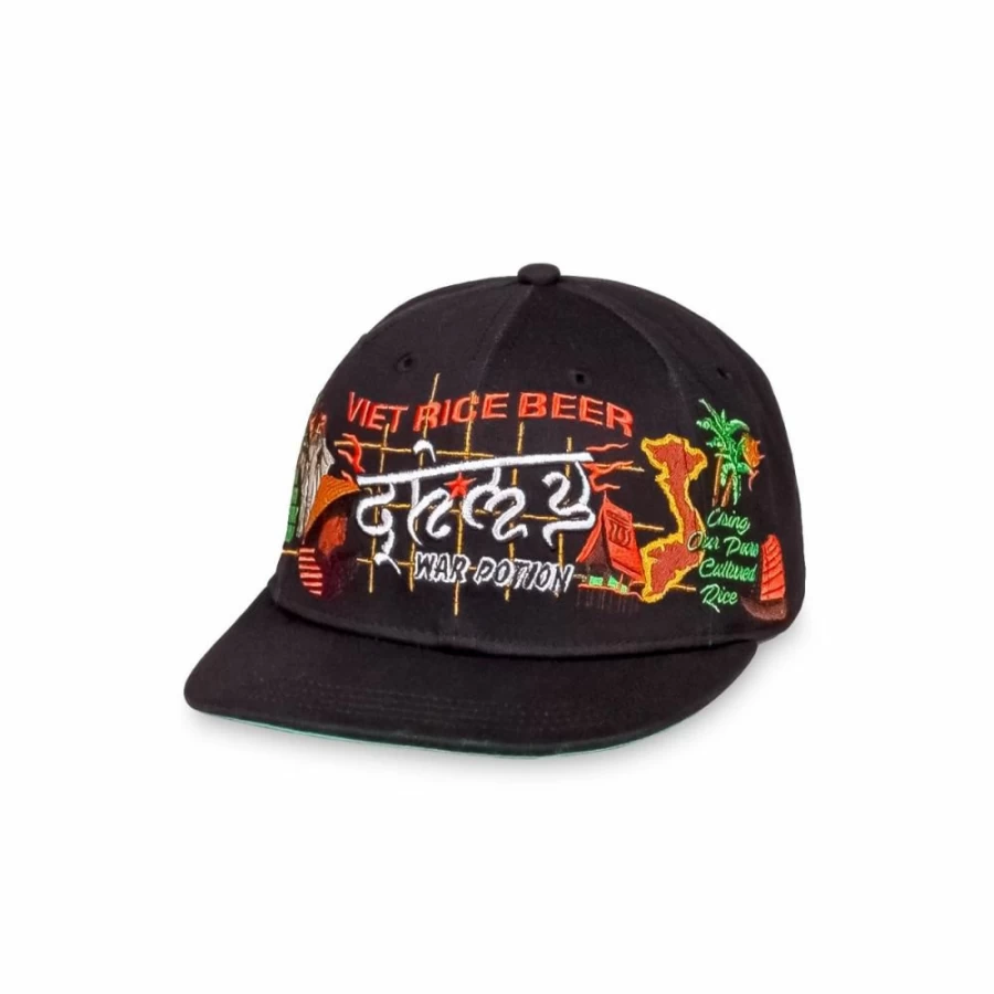 Grimey Black Viet Cong Beer Snapback Cap - Vintage Hip Hop Hat - Summer 2023 Limited Edition