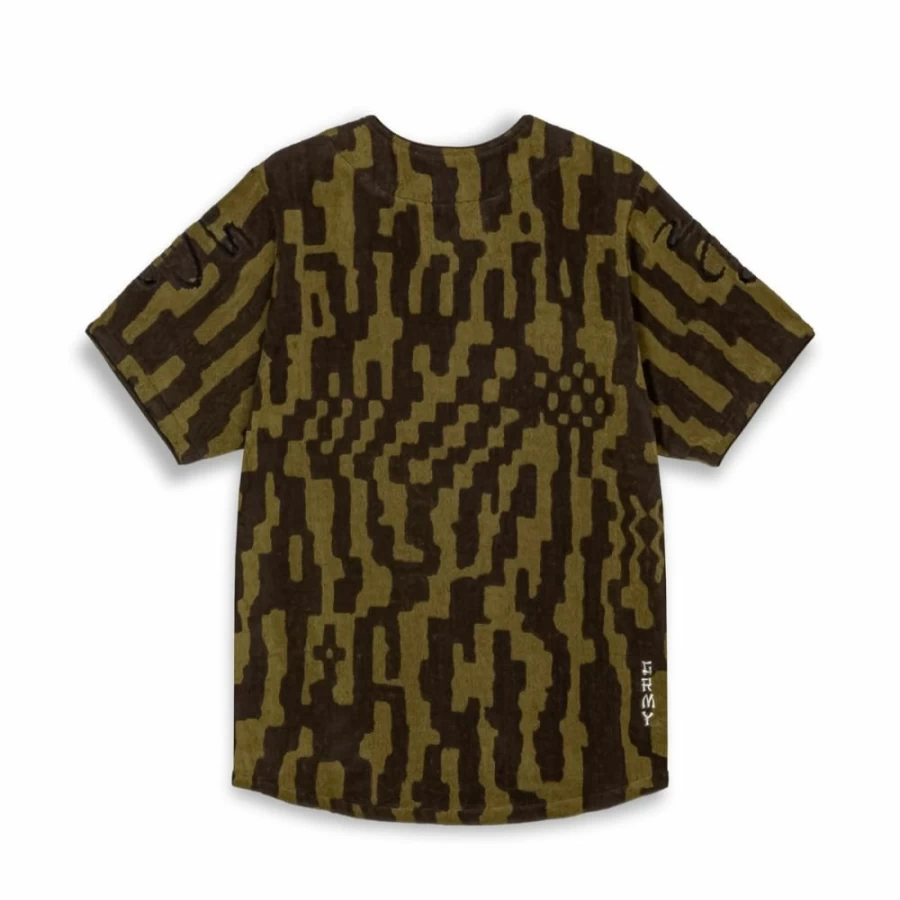 Grimey Lucky Dragon All Over Jacquard Baseball Shirt - Black - SS24 Collection