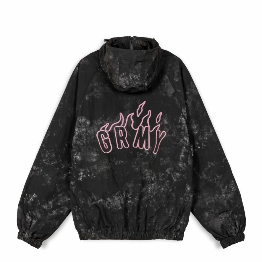 Grimey Vintage Tie-Dye Melted Stone Washed Denim Jacket in Black - FW23 Collection