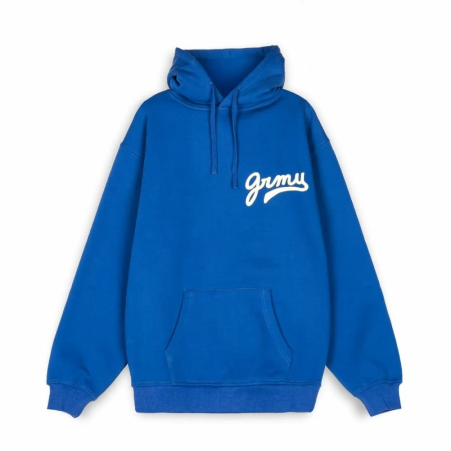 Grimey Hive Heavyweight Hoodie for Men & Women - Blue Cotton Pullover Sweatshirt - Fall Winter Streetwear