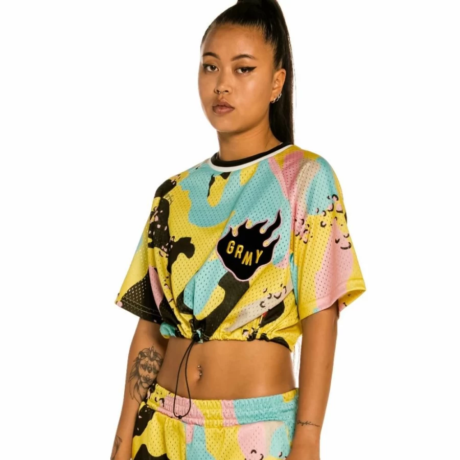 Grimey "Trespass" Camouflage Crop Top for Women - Summer 2022 Fashion Trendy Streetwear Style