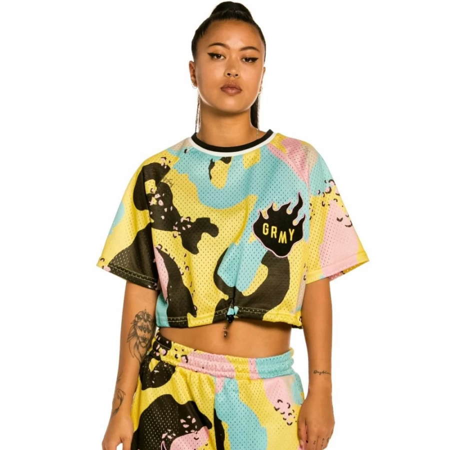 Grimey "Trespass" Camouflage Crop Top for Women - Summer 2022 Fashion Trendy Streetwear Style