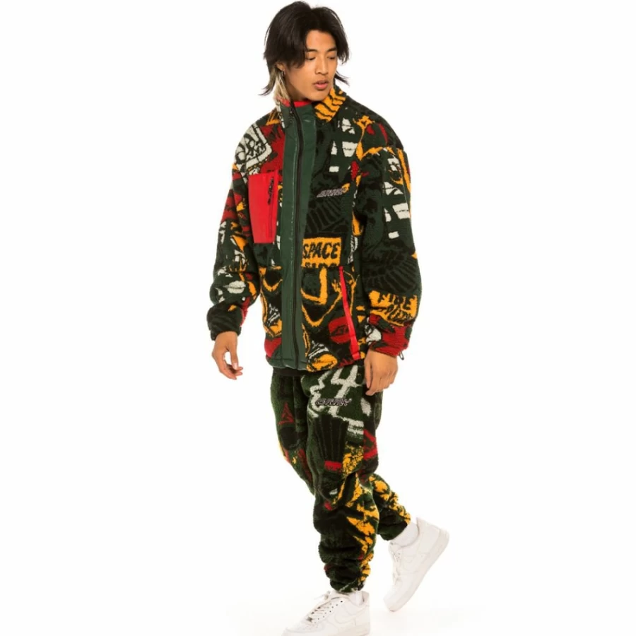 Grimey Orange "Space Lady" Sherpa Jacket - Cozy Fall Winter Outerwear for Women