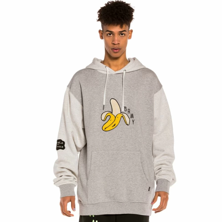 Grimey "Jungle Punch Banana" Hoodie - Sport Grey Pullover Sweatshirt - Streetwear Fashion for Men & Women