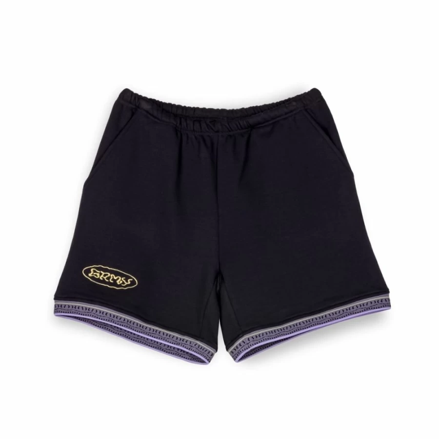 Grimey Grmy Sweatshorts for Men - Black Cotton Casual Shorts Spring 2023 Collection
