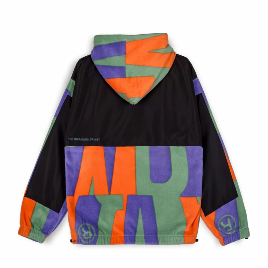 Grimey Snow Fox All Over Print Polar Fleece Hoodie - Multicolor Winter Pullover for Men & Women