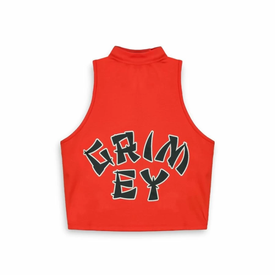 Grimey Lucky Dragon Girl Top - Red - SS24 Collection - Stylish Streetwear Tee